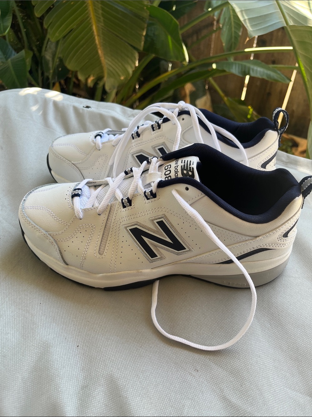 New Balance 608 Men’s White with Navy Athletic Sneakers